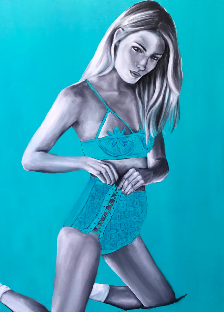 Lingerie Series Aquamarine Print