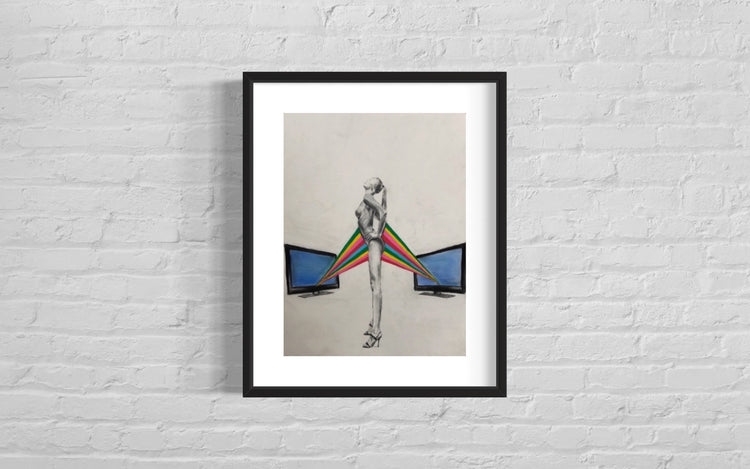 E for Emaciated Original Framed Artwork